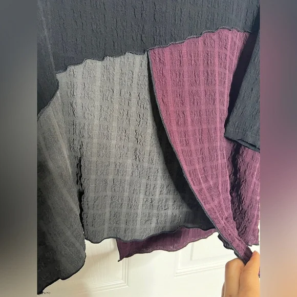 🩶 Colorblock Gauze Blouse - Picture 6 of 6